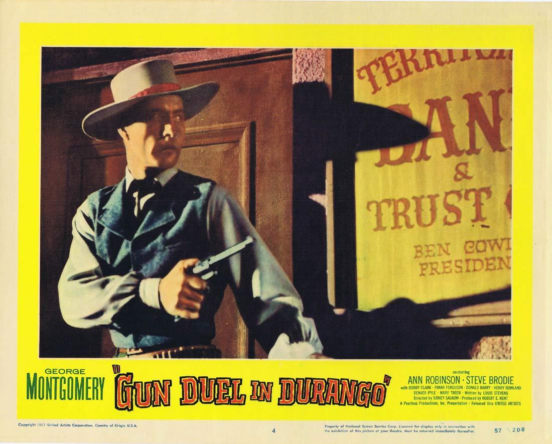 GUN DUEL IN DURANGO Original Lobby Card 4 George Montgomery WESTERN Ann Robinson