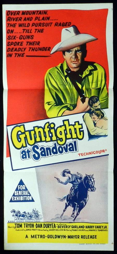 GUNFIGHT AT SANDOVAL Original Daybill Movie Poster Tom Tryon Dan Duryea