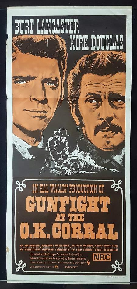 GUNFIGHT AT THE OK CORRAL Daybill Movie Poster Burt Lancaster Kirk Douglas Rhonda Fleming