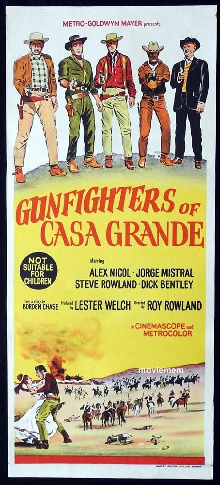 GUNFIGHTERS OF CASA GRANDE Original Daybill Movie Poster Alex Nicol Jorge Mistra
