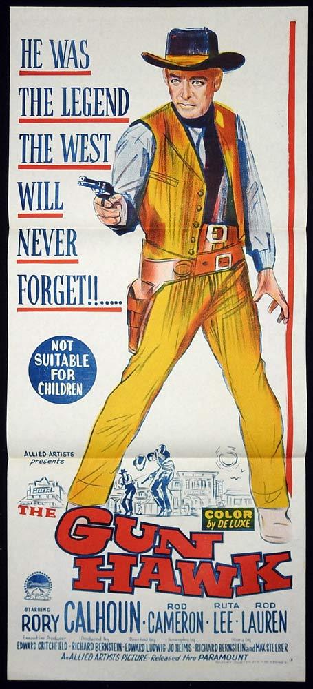 THE GUN HAWK Original Daybill Movie Poster Rory Calhoun Rod Cameron