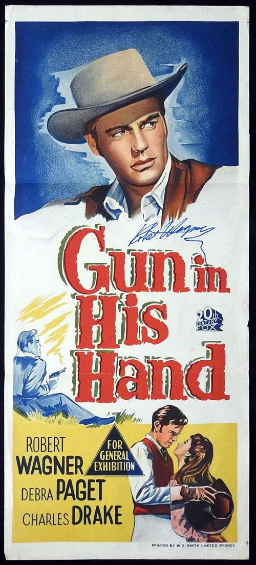 GUN IN HIS HAND Original Daybill Movie poster ROBERT WAGNER Autographed