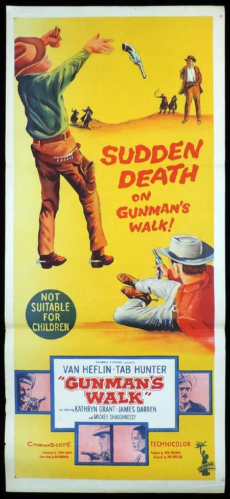 GUNMAN’S WALK Original Daybill Movie Poster Van Heflin Tab Hunter