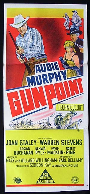 GUNPOINT Daybill Movie poster Audie Murphy