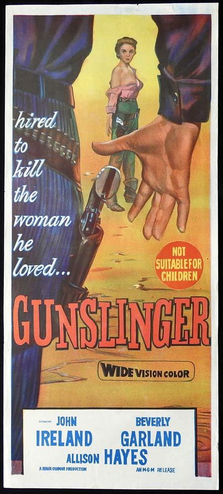 GUNSLINGER Original Daybill Movie Poster John Ireland Beverly Garland