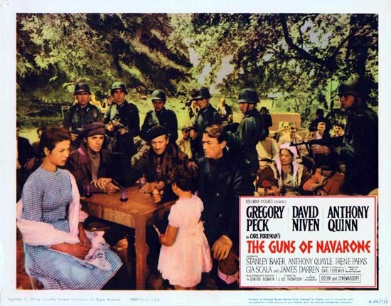 GUNS OF NAVARONE 1966r Gregory Peck Lobby Card 3