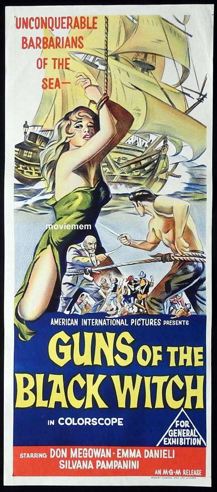 GUNS OF THE BLACK WITCH Original Daybill Movie Poster Don Megowan Silvana Pampanini