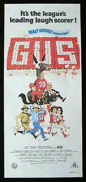 GUS Original Daybill Movie poster 1976 Bob Crane DON KNOTTS Ed Asner