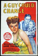 A GUY COULD CHANGE Original One sheet Movie Poster Allan Lane Jane Frazee