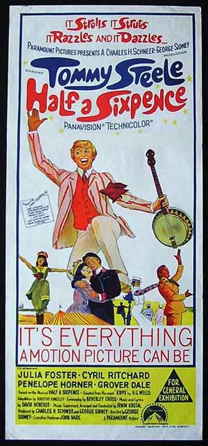 HALF A SIXPENCE Original Daybill Movie poster 1967 Tommy Steele
