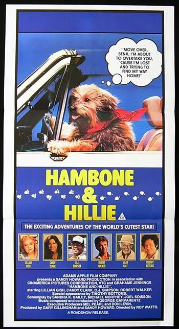 HAMBONE AND HILLIE ’84 Lillian Gish DOG LOVER Australian Daybill Movie poster