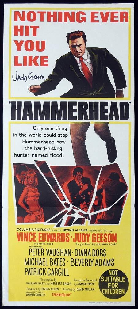 HAMMERHEAD Original Daybill Movie Poster Autographed by Judy Geeson