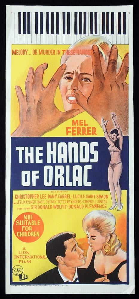 THE HANDS OF ORLAC Original Daybill Movie Poster Christopher Lee