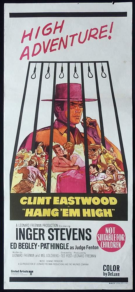 HANG EM HIGH Original Daybill Movie Poster Clint Eastwood