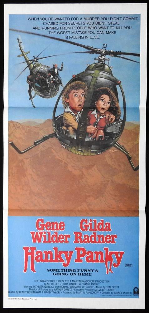 HANKY PANKY Original Daybill Movie poster GENE WILDER Gilda Radner Robert Prosky