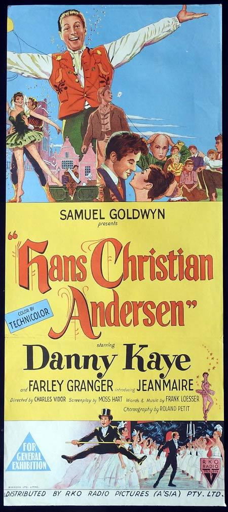 HANS CHRISTIAN ANDERSEN Original daybill Movie Poster Danny Kaye Farley Granger Zizi Jeanmaire