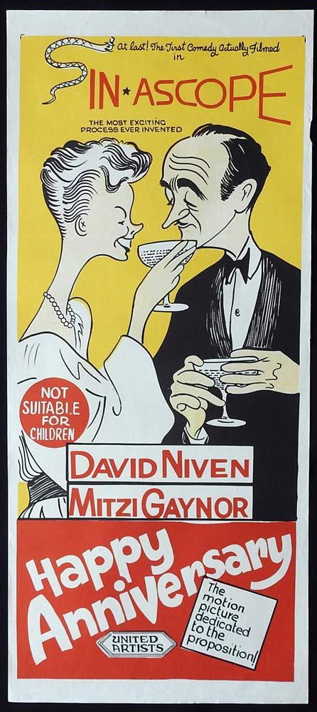 HAPPY ANNIVERSARY Original Daybill Movie Poster David Niven Mitzi Gaynor