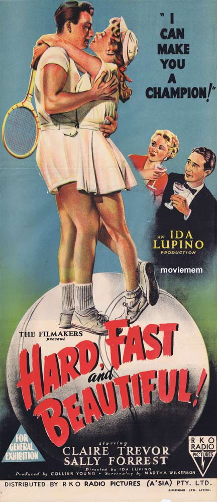 HARD FAST AND BEAUTIFUL Daybill Movie poster RKO Tennis Ida Lupino Claire Trevor
