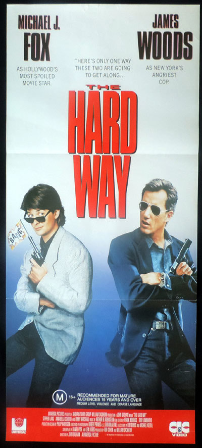 THE HARD WAY Original Video Release Daybill Movie poster Michael J.Fox James Woods