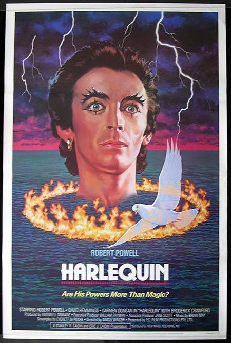 HARLEQUIN 1982R David Hemmings Rare US One Sheet Movie Poster