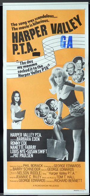HARPER VALLEY P.T.A. Original Daybill Movie poster 1978 Barbara Eden