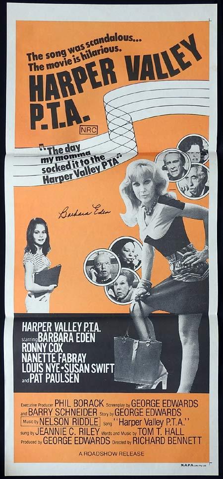HARPER VALLEY PTA Original Daybill Movie poster BARBARA EDEN Autographed