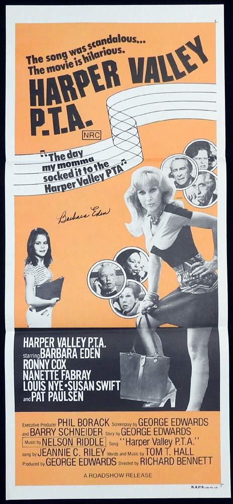 HARPER VALLEY PTA Original Daybill Movie Poster Barbara Eden Autograph