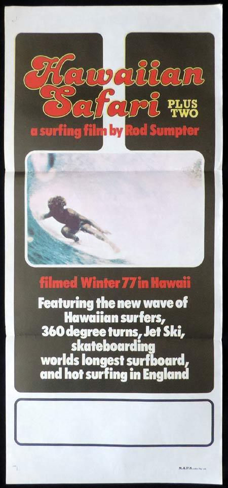 HAWAIIAN SAFARI PLUS TWO Daybill Movie Poster SURFING Rod Sumpter