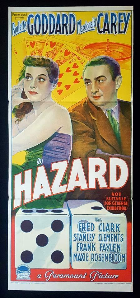 HAZARD Original Daybill Movie Poster GAMBLING Paulette Goddard