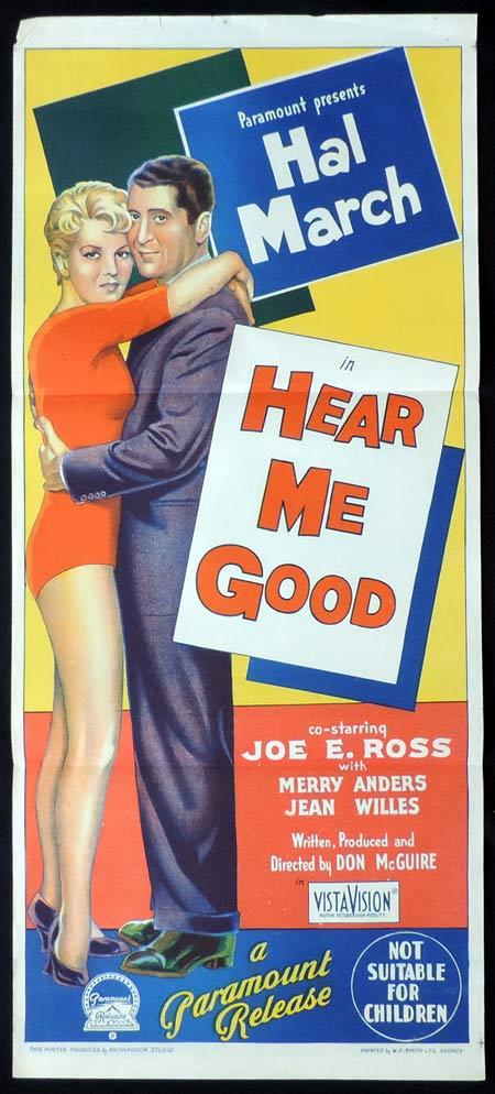 HEAR ME GOOD Original Daybill Movie Poster HAL MARCH Merry Anders Richardson Studio