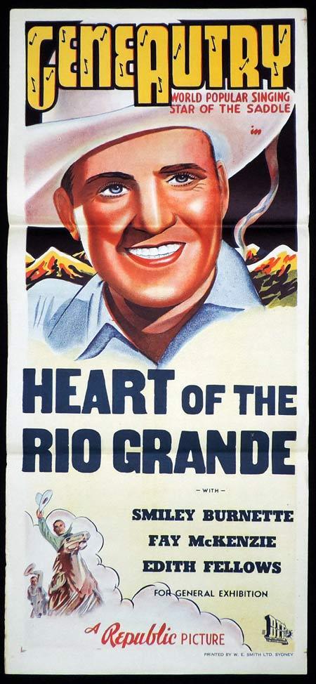 HEART OF THE RIO GRANDE Original Daybill Movie Poster Gene Autry