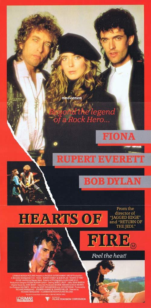 HEARTS OF FIRE Daybill Movie poster BOB DYLAN Rupert Everett
