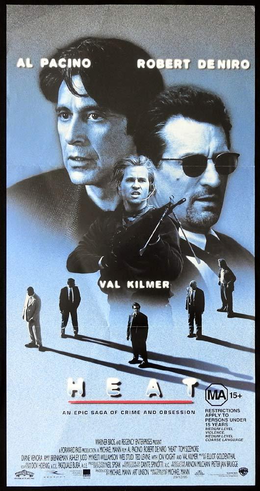 HEAT Original Daybill Movie Poster Robert DeNiro Al Pacino