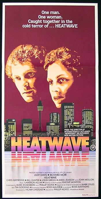 HEATWAVE Original daybill Movie poster Phillip Noyce Judy Davis