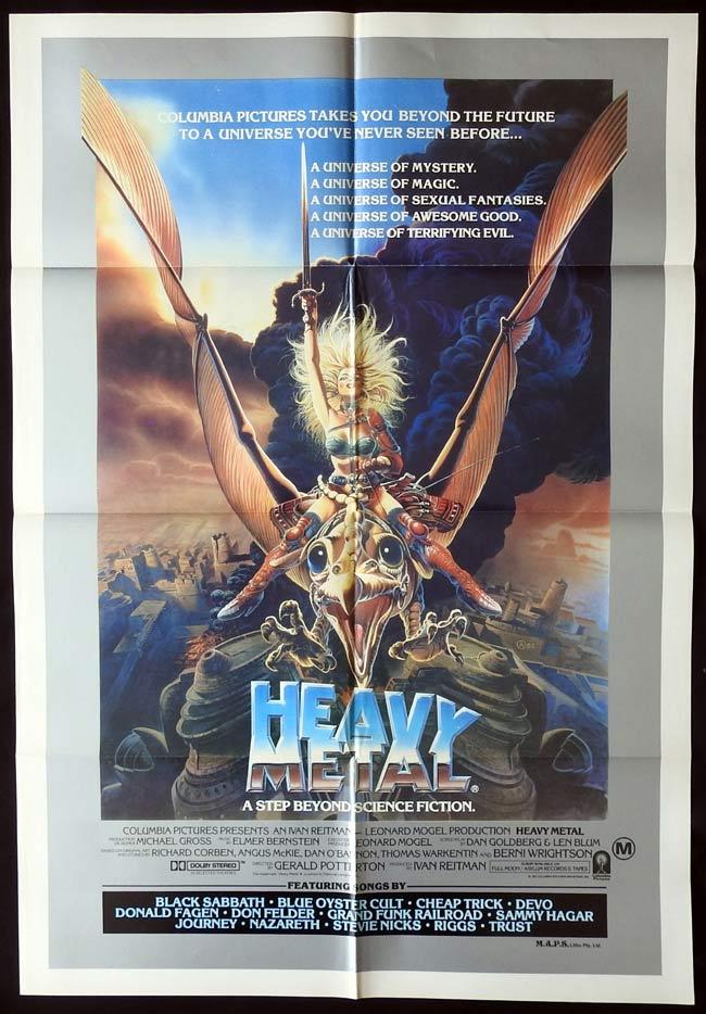 HEAVY METAL Original One sheet Movie Poster Ivan Reitman Black Sabbath Sci Fi