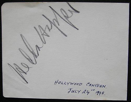 HEDDA HOPPER Rare 1943 Authentic Movie Star Autograph