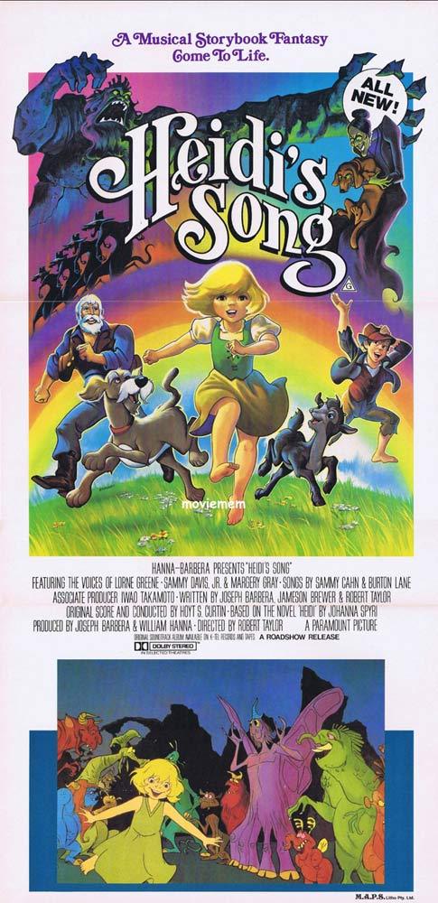 HEIDI’S SONG Original Daybill Movie poster HANNA BARBERA Sammy Davis Jnr