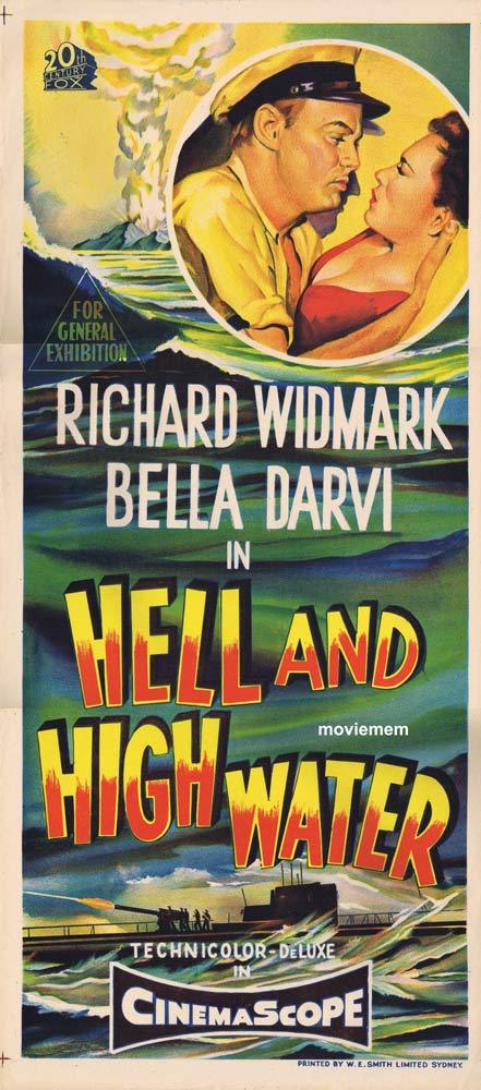 HELL AND HIGH WATER Original Daybill Movie Poster Richard Widmark