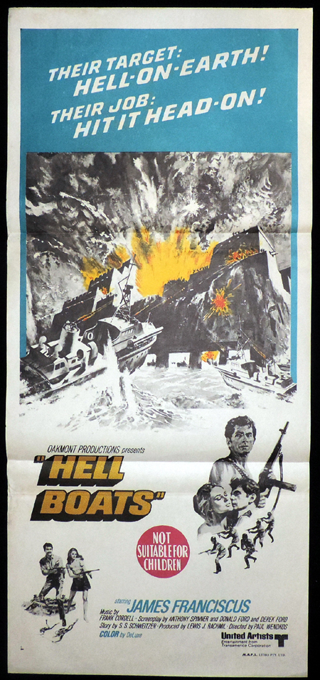 HELL BOATS Australian Daybill Movie poster James Franciscus