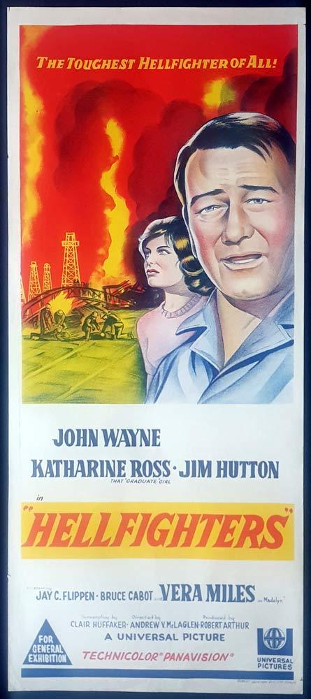 HELLFIGHTERS Original Daybill Movie Poster John Wayne as Red Adair