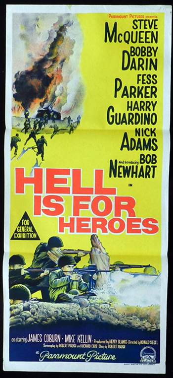 HELL IS FOR HEROES Steve McQueen RARE Daybill Movie poster