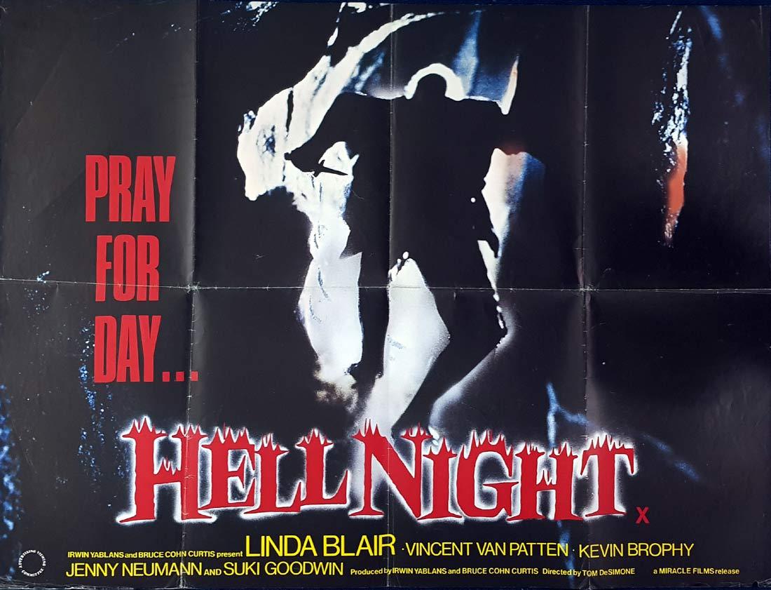 HELL NIGHT British Quad Movie poster Linda Blair Horror Slasher