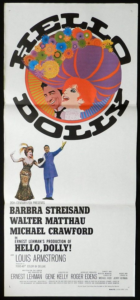 HELLO DOLLY Original Daybill Movie Poster 1969 Barbra Streisand Amsel art