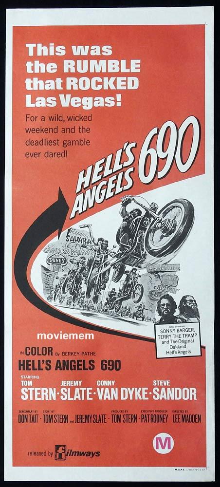HELL’S ANGELS 690 Original Daybill Movie Poster Tom Stern BIKER MOTORCYCLE