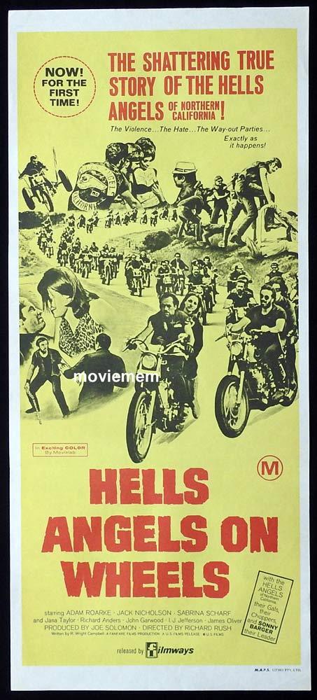 HELL’S ANGELS ON WHEELS Original Daybill Movie Poster 1967 Jack Nicholson BIKER MOTORCYCLE