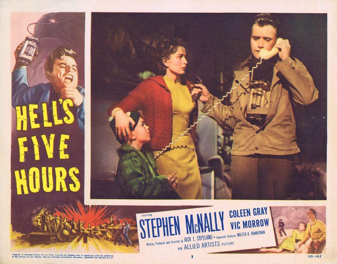HELL’S FIVE HOURS Lobby Card 3 Stephen McNally Coleen Gray Vic Morrow