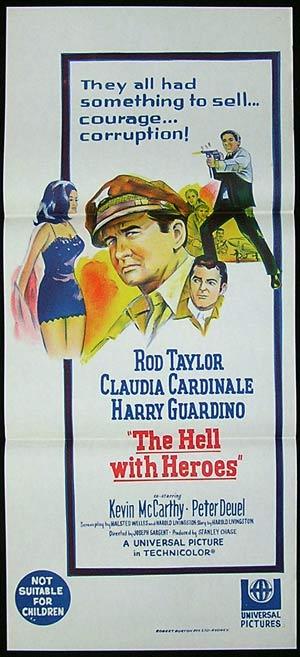 THE HELL WITH HEROES 1968 Rod Taylor Australian daybill Movie poster