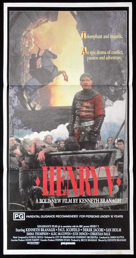HENRY V Daybill Movie Poster Kenneth Branagh William Shakespeare