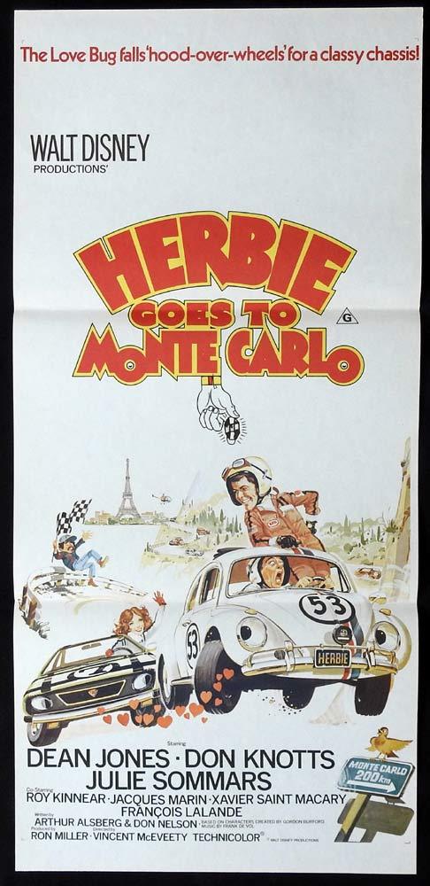 HERBIE GOES TO MONTE CARLO Original Daybill Movie Poster VW Beetle Volkswagen