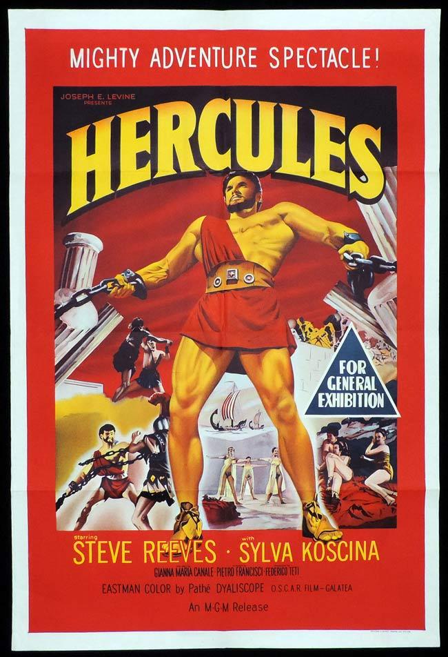 HERCULES Original One sheet Movie Poster Steve Reeves Sylvia Koscina